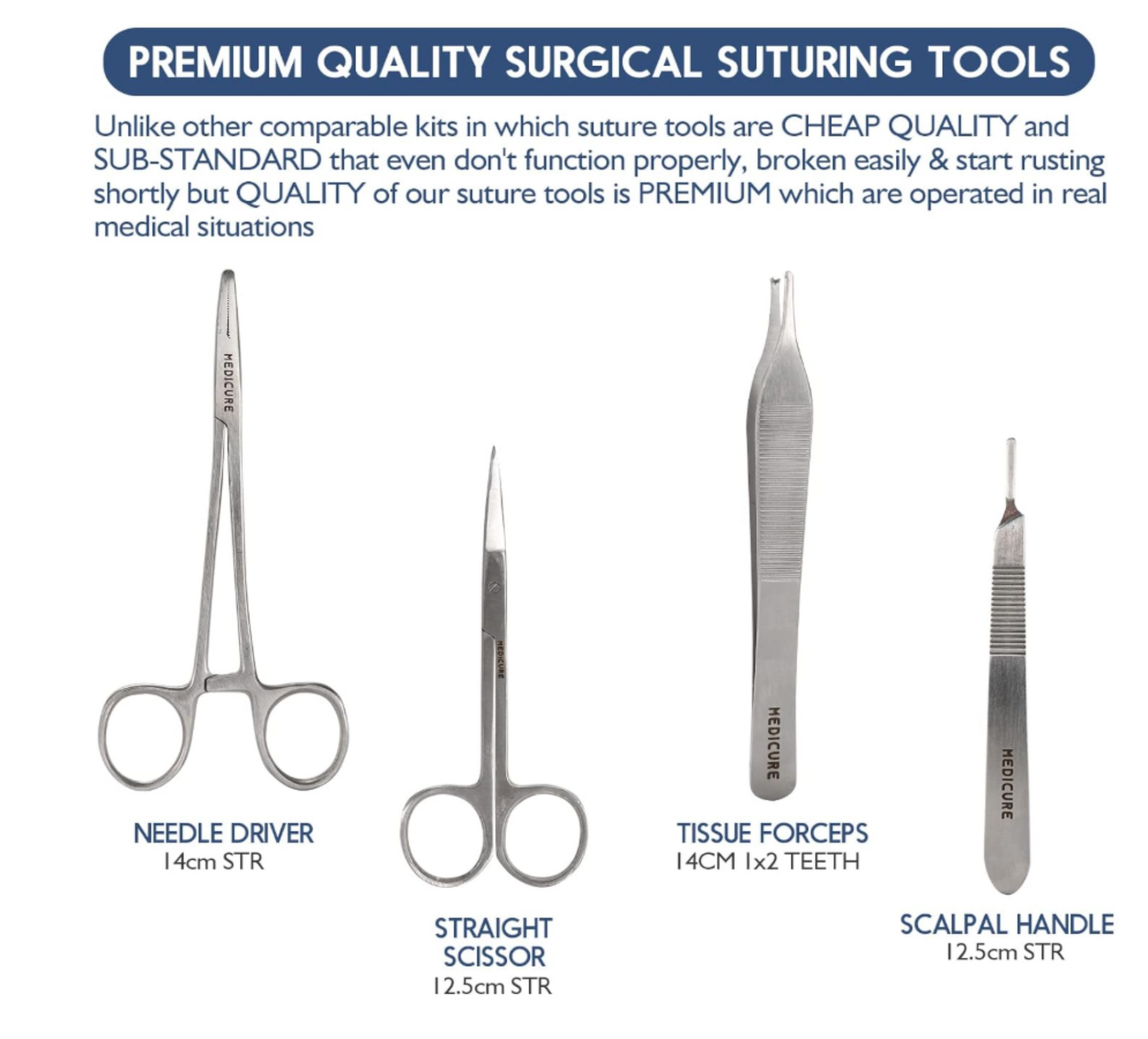 Medicure precision tools for professional. [ Suture Practice Kit ]